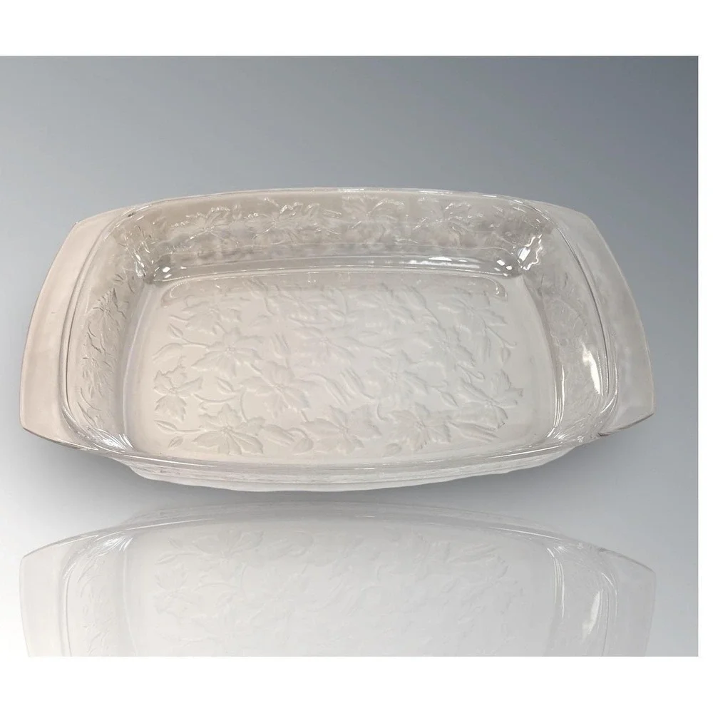 VTG Princess House Fantasia 13x8 Glass Casserole Dish Rectangular Baking Handles